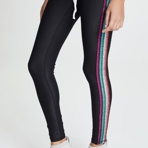 Terez Metallic Elastic Side Insert Leggings